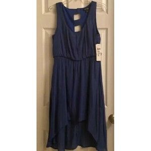 Love Reign NWT Swing Dress Size XL High Low Blue Lined Sleeveless